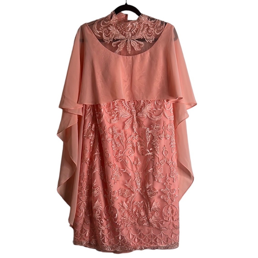 JJS house lace coral wedding special occasion dress size 12